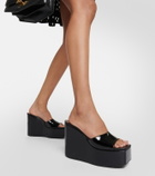 Alaïa Patent leather platform wedge mules