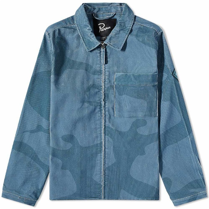 Photo: By Parra Men's Army Dreamers Corduroy Shirt Jacket in Blue Grey