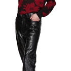 Givenchy Black Leather Perforated Square Pants