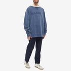 Maison Margiela Men's Distressed College Logo Crew Sweat in Blue