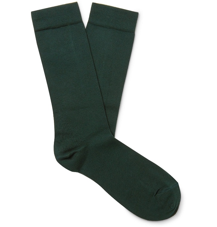 Photo: Sunspel - Cotton-Blend Socks - Green