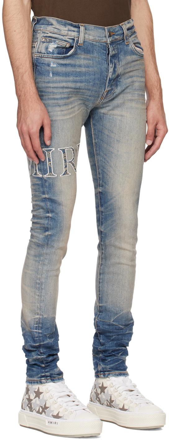 AMIRI Blue Bandana Jeans
