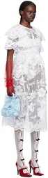Yuhan Wang White Curtain Lace Midi Dress