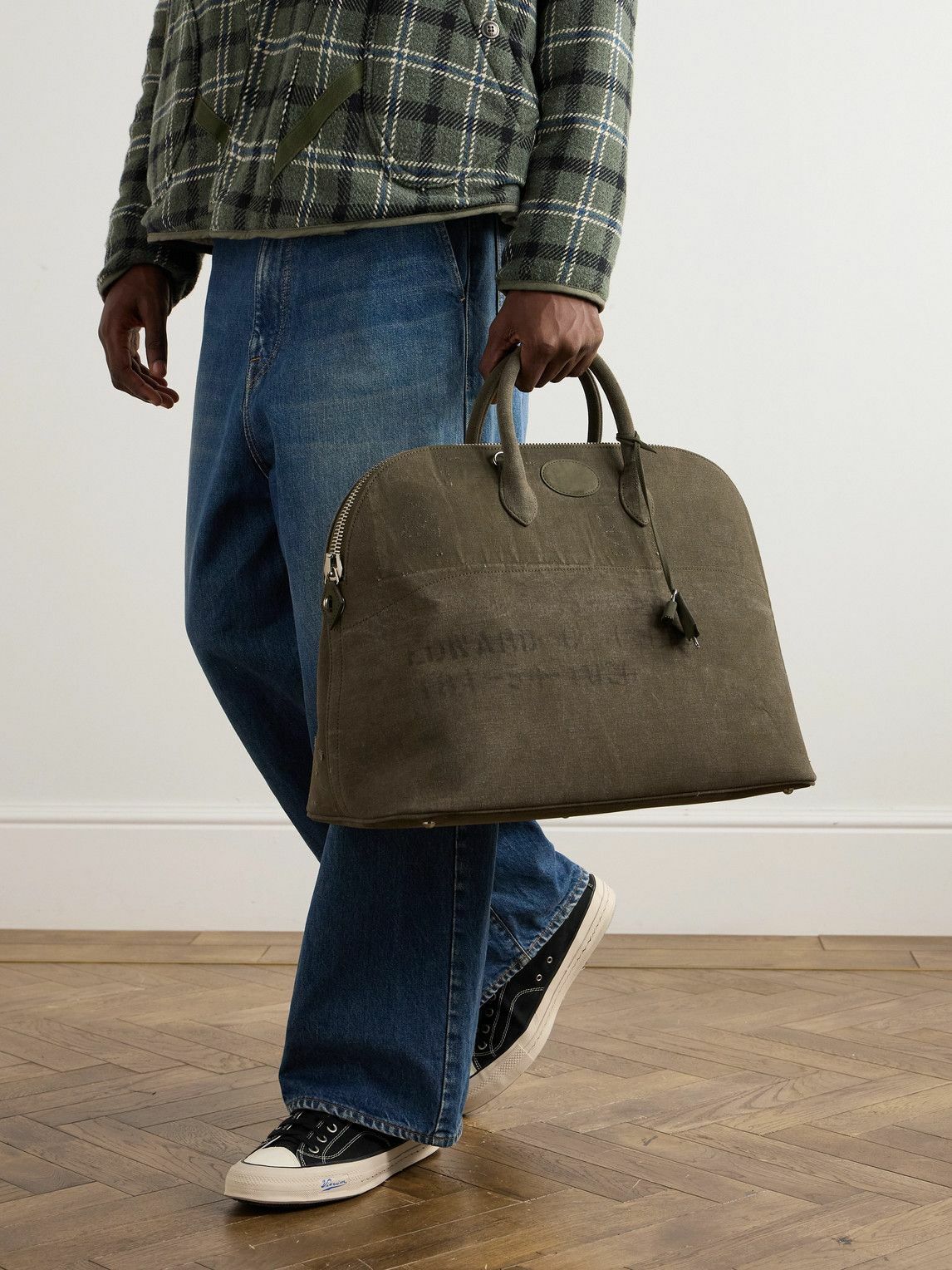 READYMADE - Distressed Cotton-Canvas Tote Bag