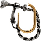 Alexander McQueen Silver & Gold Skull Double Hoop Chain Single Earring