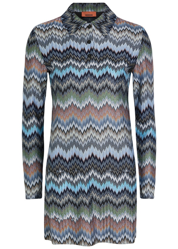 Photo: Missoni Zigzag-intarsia Fine-knit Mini Dress Multicoloured