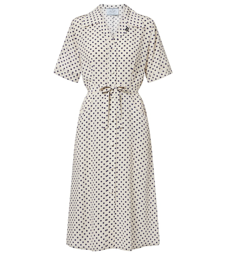 Photo: Prada Polka-dot silk shirt dress