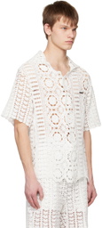 young n sang White Scalloped Shirt