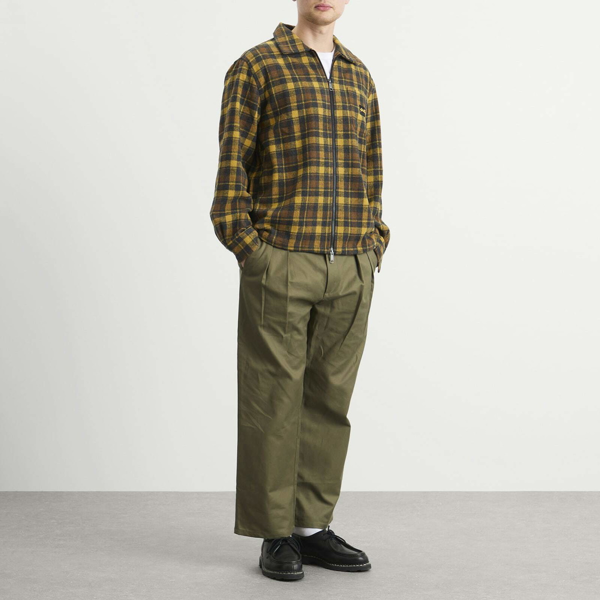 Stan Ray Men's Zip Shirt in Acorn Plaid