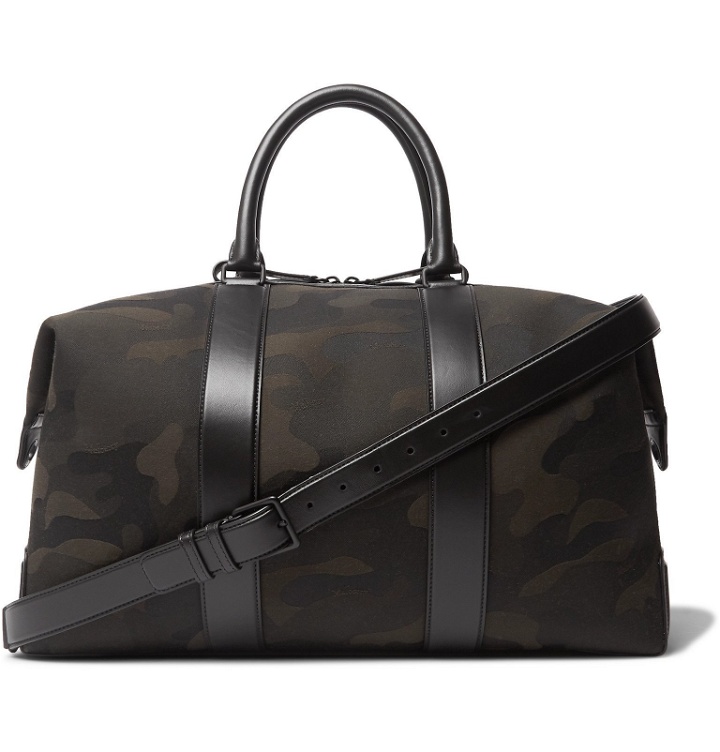 Photo: Mulberry - Leather-Trimmed Camouflage-Print Canvas Holdall - Green