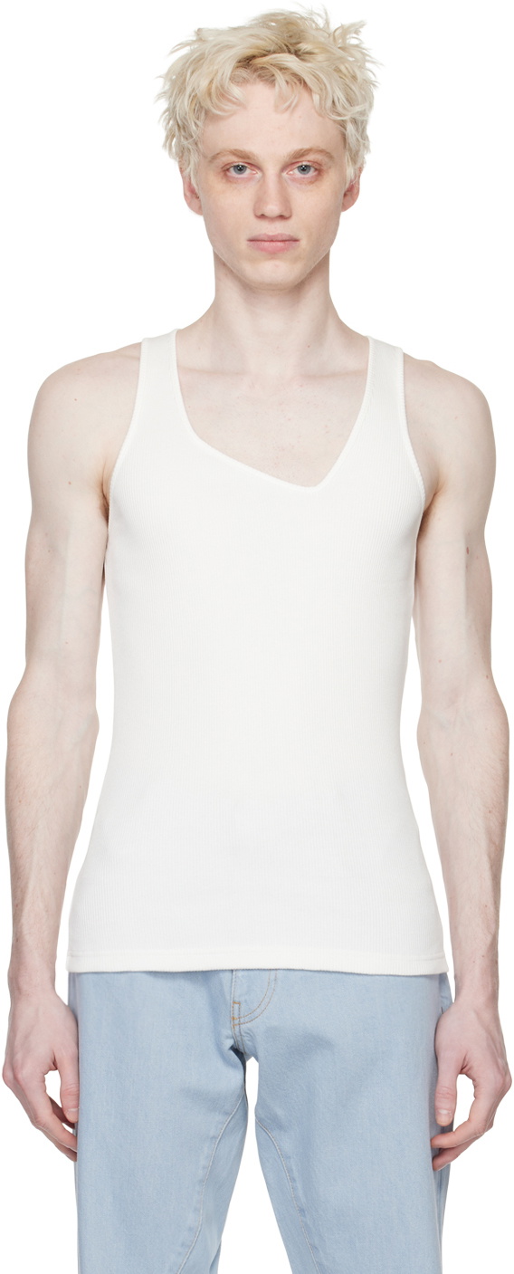 Bianca Saunders White Asymmetric Tank Top Bianca Saunders