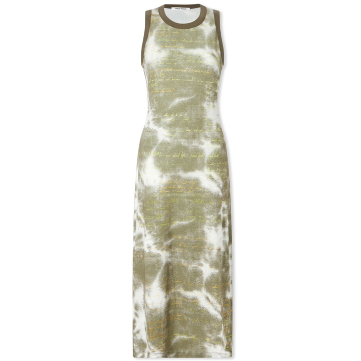 Photo: Wood Wood Women's Lola Pirnted Midi Dress in Crocodile Green