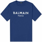 Balmain Men's Paris Logo T-Shirt in Navy/White