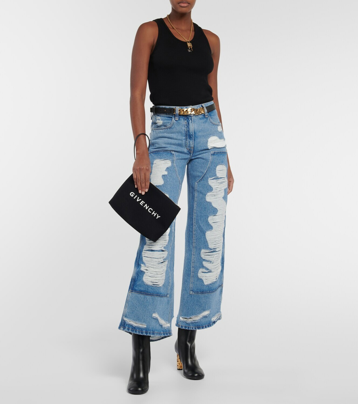 Givenchy - Logo cotton-blend canvas clutch