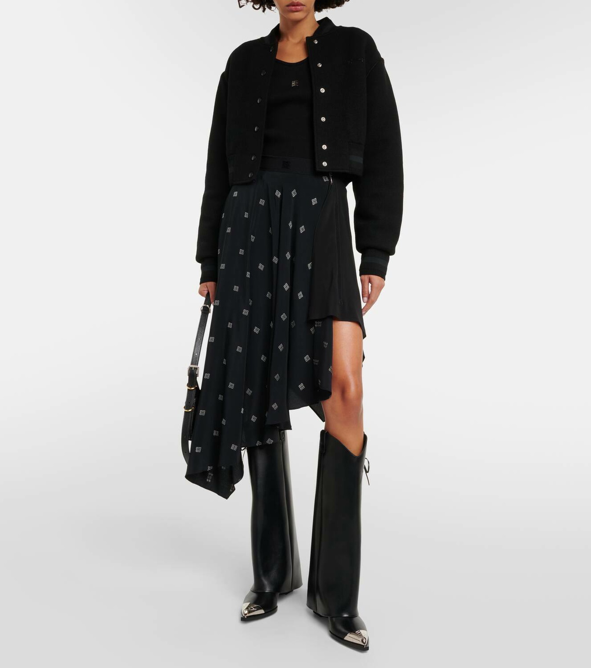 Givenchy Shark Lock Cowboy leather knee-high boots