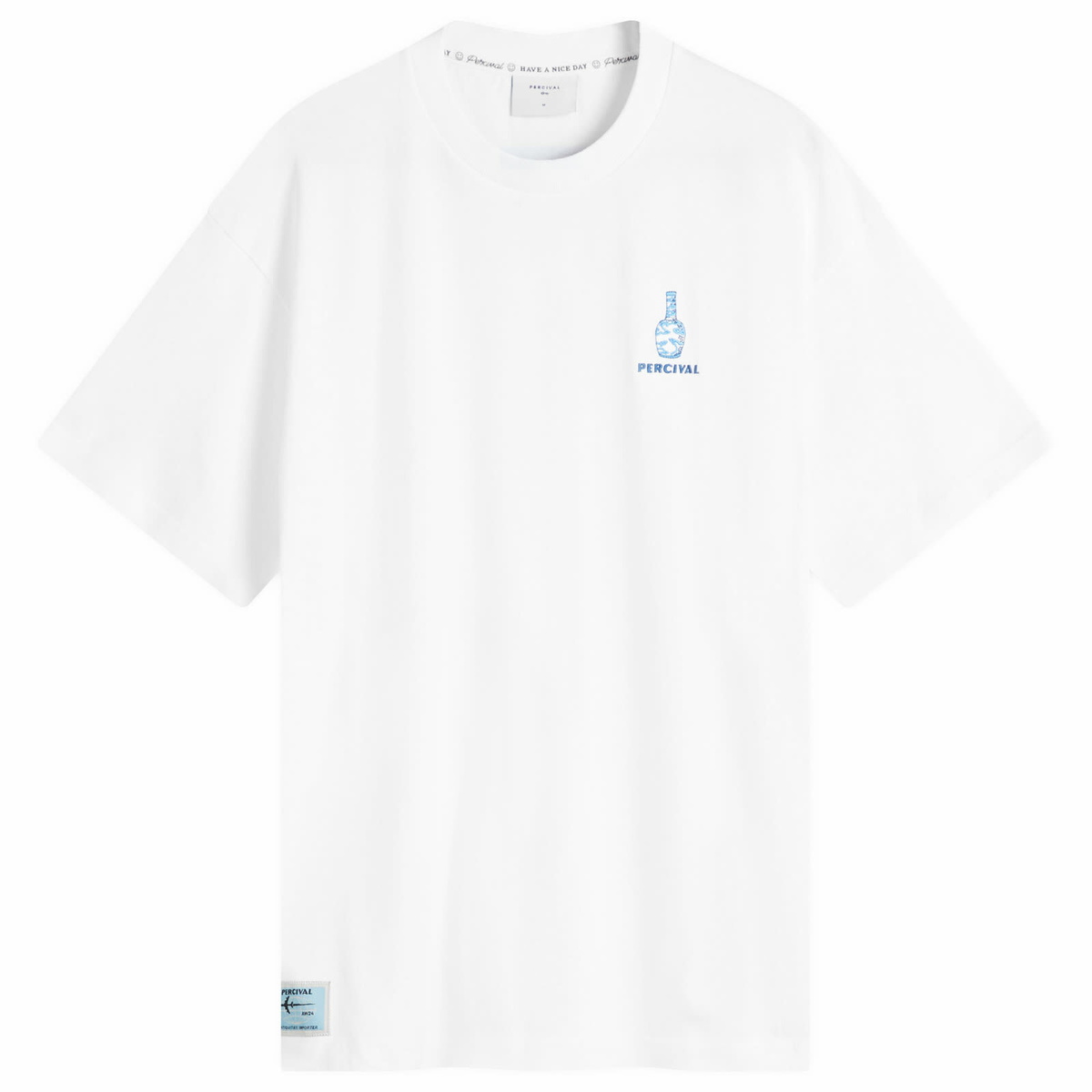 Percival Men's Antique Ceramics Oversized T-Shirt in White Percival
