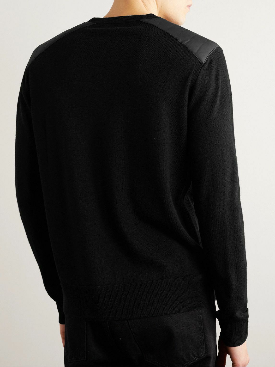 Belstaff - Kerrigan Ribbed Panelled Merino Wool Sweater - Black Belstaff