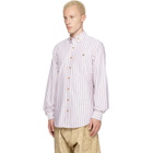 Vivienne Westwood White & Burgundy Two Button Krall Shirt