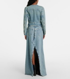 Maison Margiela Frayed denim maxi skirt