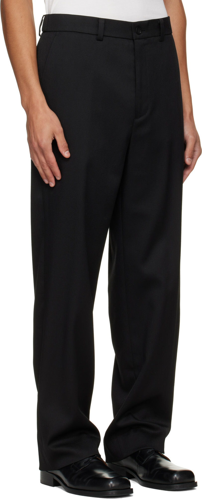 Solid Homme Black Twill Trousers