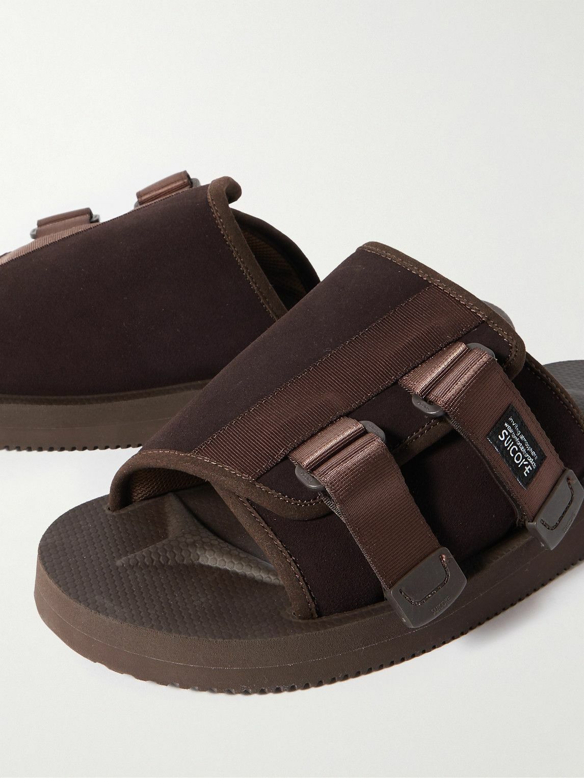 Suicoke - KAW-VS Webbing-Trimmed Suede Sandals - Brown Suicoke