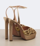Aquazzura Ce Soir metallic leather platform sandals