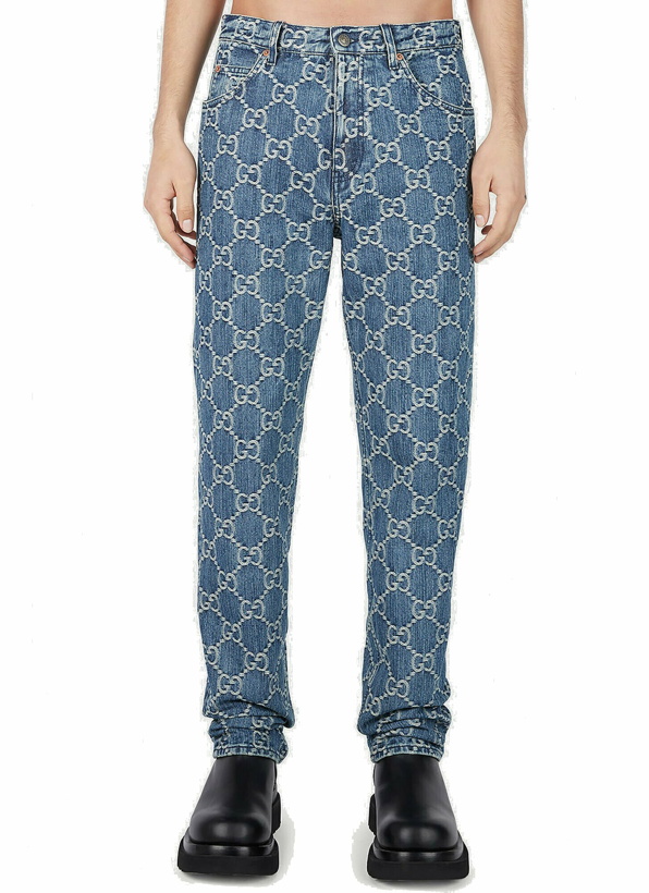 Photo: Gucci - GG Jacquard Jeans in Blue