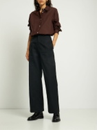 DEVEAUX Lizzy Cotton Twill Wide Leg Pants