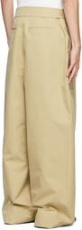 Hed Mayner Beige Cotton Belted Trousers