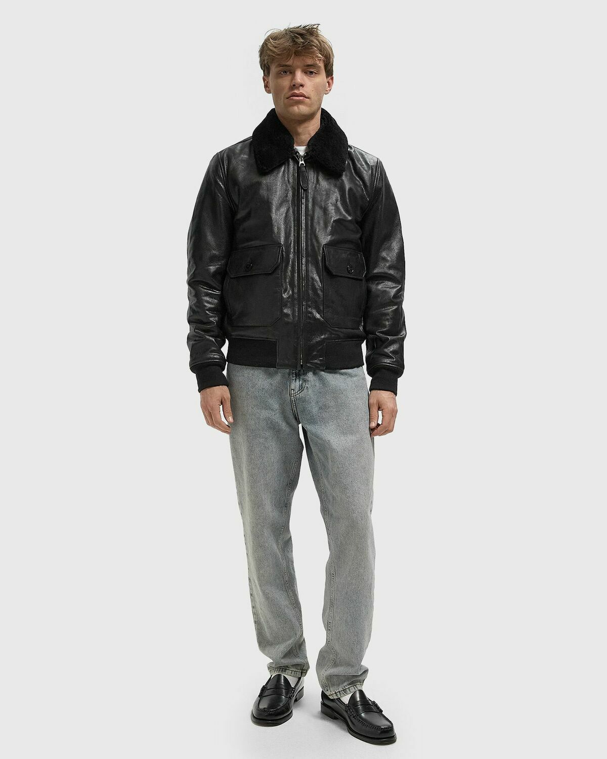 Schott NYC LCAVIATOR25 JACKET Black Mens Bomber Jacket
