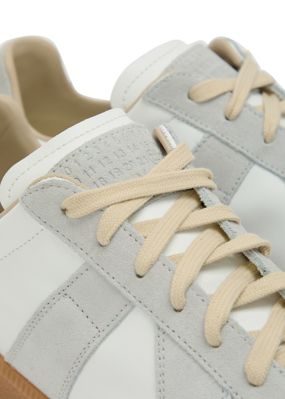Maison Margiela Replica Panelled Leather Sneakers White