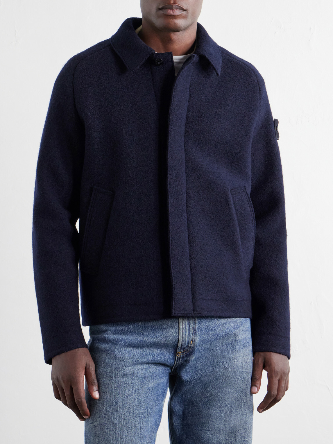 Stone Island - Felted RWS Wool Overshirt - Blue