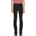 Saint Laurent Black Raw Low-Rise Skinny Jeans