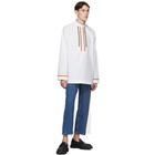 Valentino White and Multicolor Embroidered Shirt