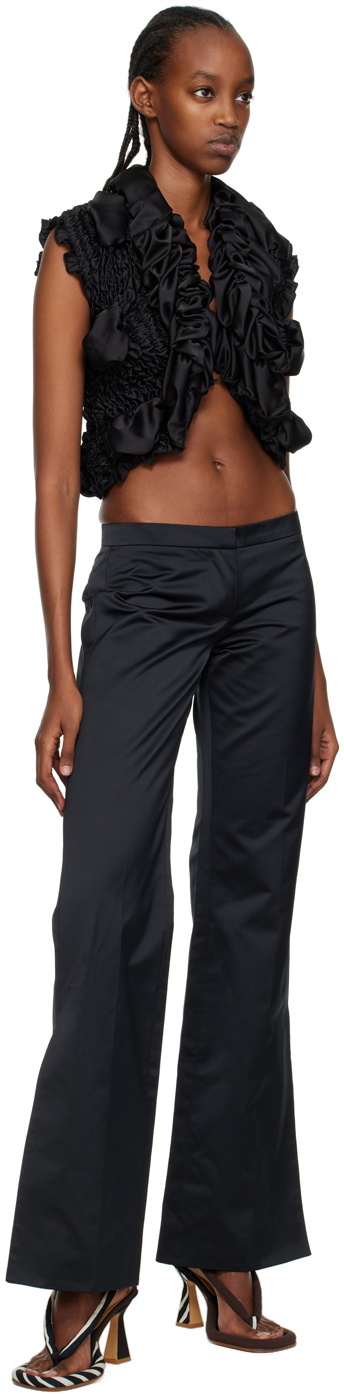 Feben Black Shirred Blouse