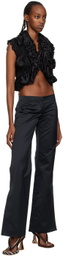 Feben Black Shirred Blouse