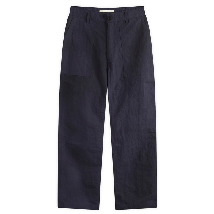 Photo: Norse Projects Men's Lukas Relaxed Wave Dye Trousers in Dark Navy