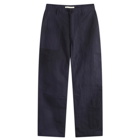 Norse Projects Men's Lukas Relaxed Wave Dye Trousers in Dark Navy