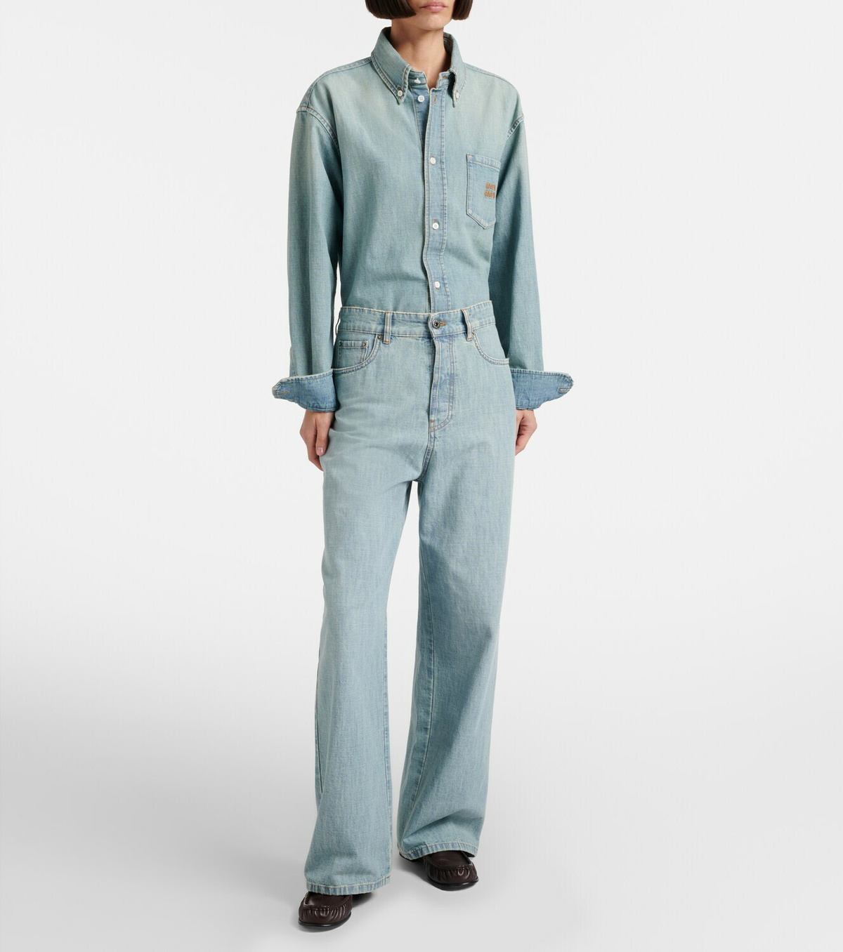 Miu Miu Chambray wide-leg jeans