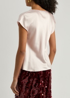 Vince Draped Silk-satin top Light Pink