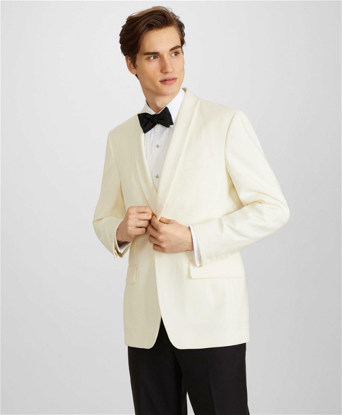 Photo: Brooks Brothers Men's Milano Fit Wool Tuxedo Jacket | White