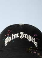 Palm Angels Curved Logo Painted Cap