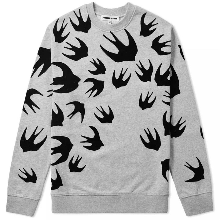 Photo: McQ by Alexander McQueen Large Flocked Swallow Sweat Grey