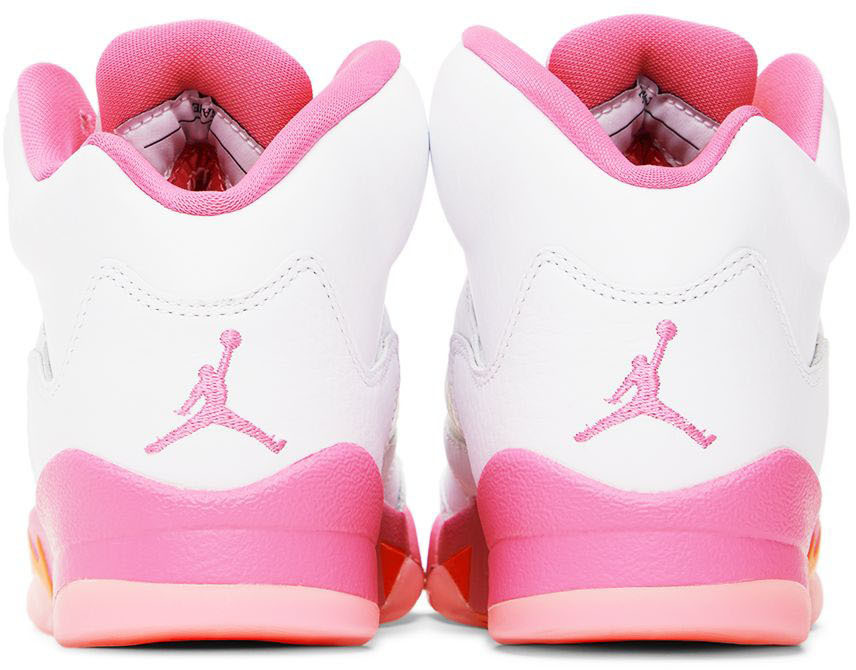 Nike Jordan Kids White & Pink Air Jordan 5 Retro Big Kids Sneakers