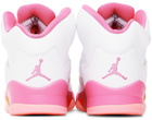 Nike Jordan Kids White & Pink Air Jordan 5 Retro Big Kids Sneakers
