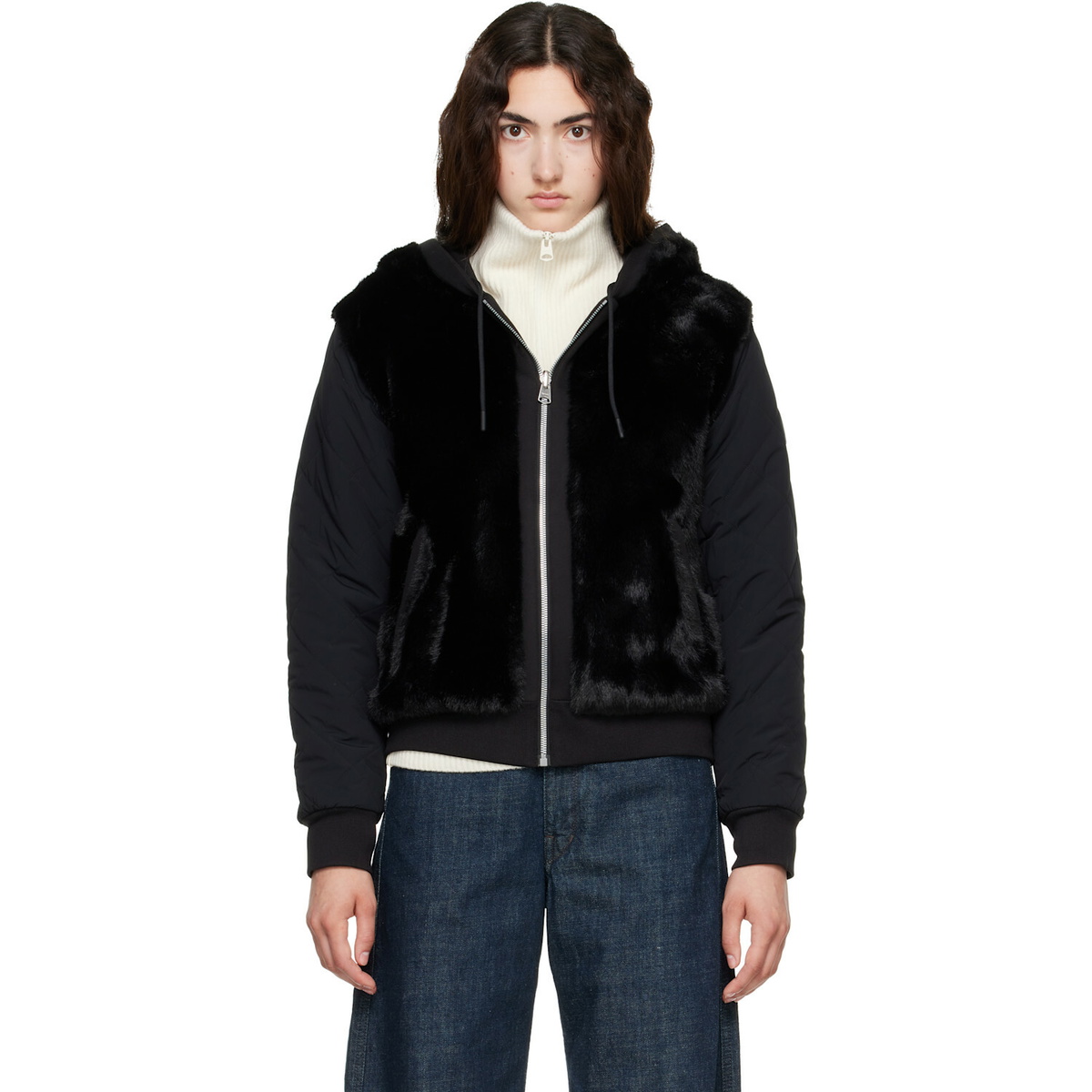 MACKAGE Black Gwendal Reversible Faux-Fur Hoodie