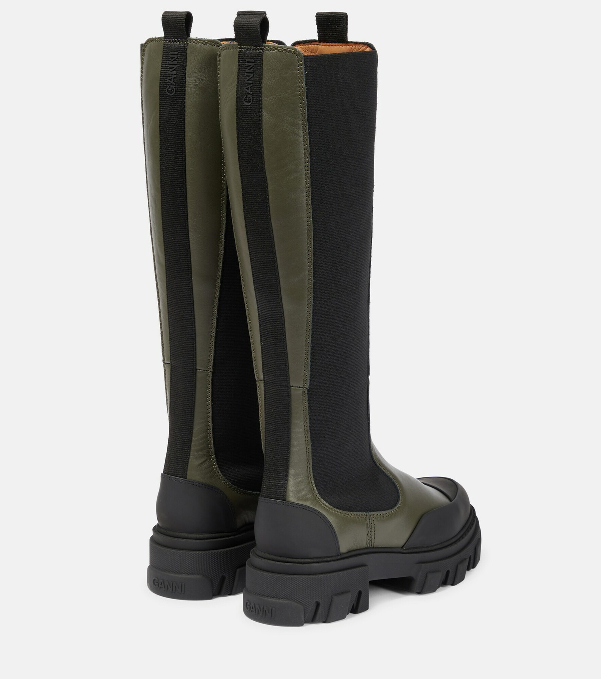 Ganni - Leather knee-high boots GANNI
