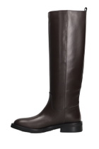 Via Roma 15 Low Heels Boots In Dark Brown Leather
