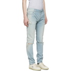 Balmain Blue Six-Pocket Vintage Distressed Jeans
