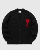 Ami Paris Red Ami De Coeur Cardigan Black - Mens - Zippers & Cardigans